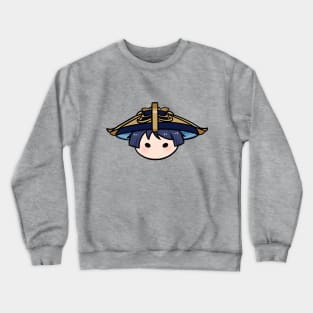 Genshin Impact Wanderer chibi head Scaramouche | Morcaworks Crewneck Sweatshirt